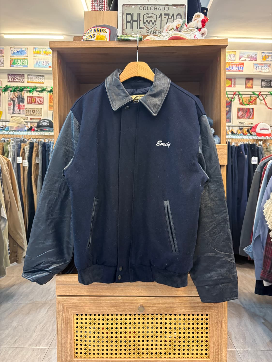 USA 빈티지 레더 바시티자켓 B57 상품이미지1