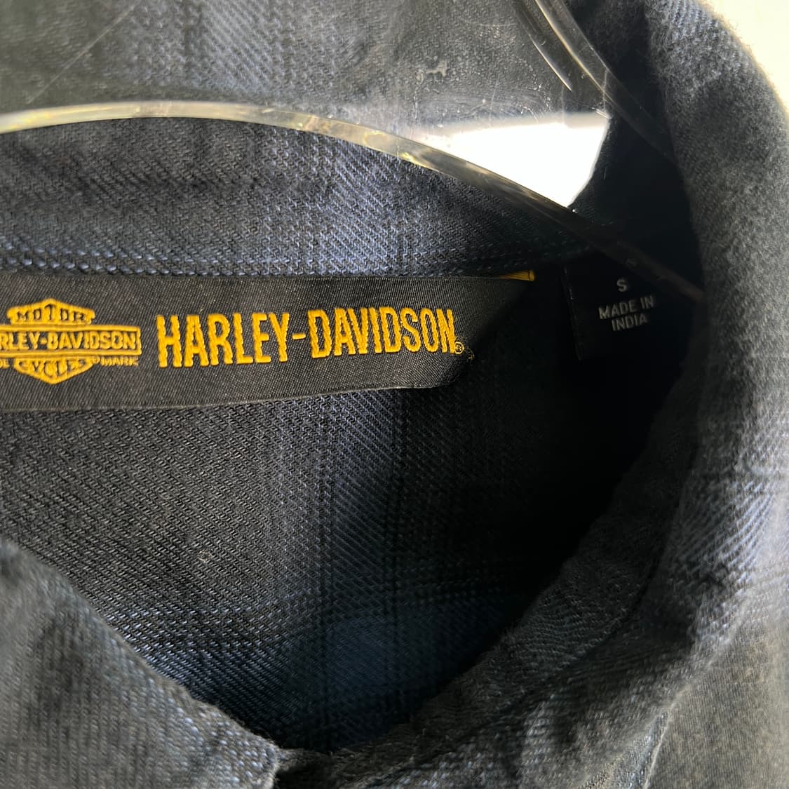 할리데이비슨 블루 체크 플란넬 셔츠 L 상품이미지3