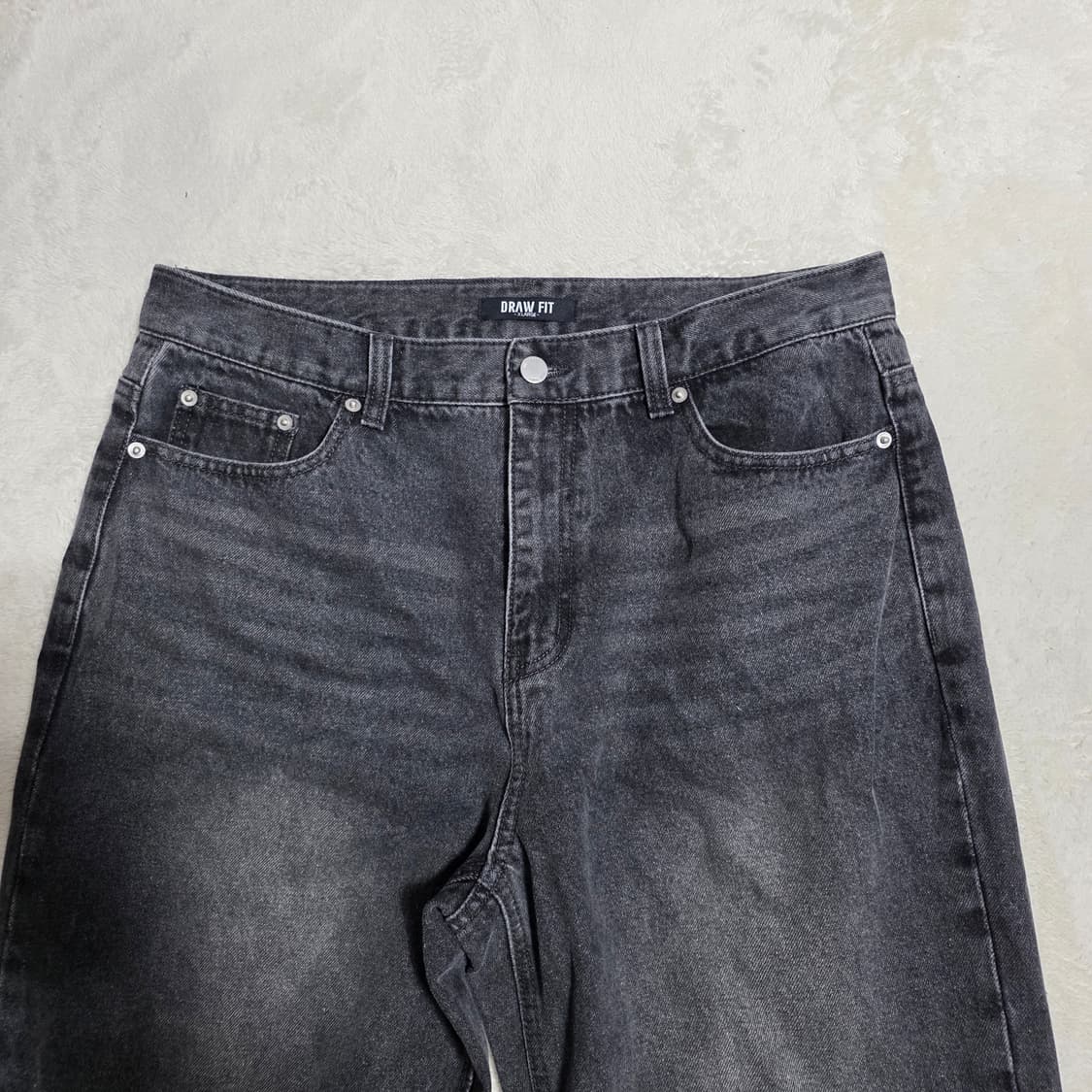 (XL)드로우핏 유주얼 세미 와이드 데님 팬츠 다크그레이 상품이미지2