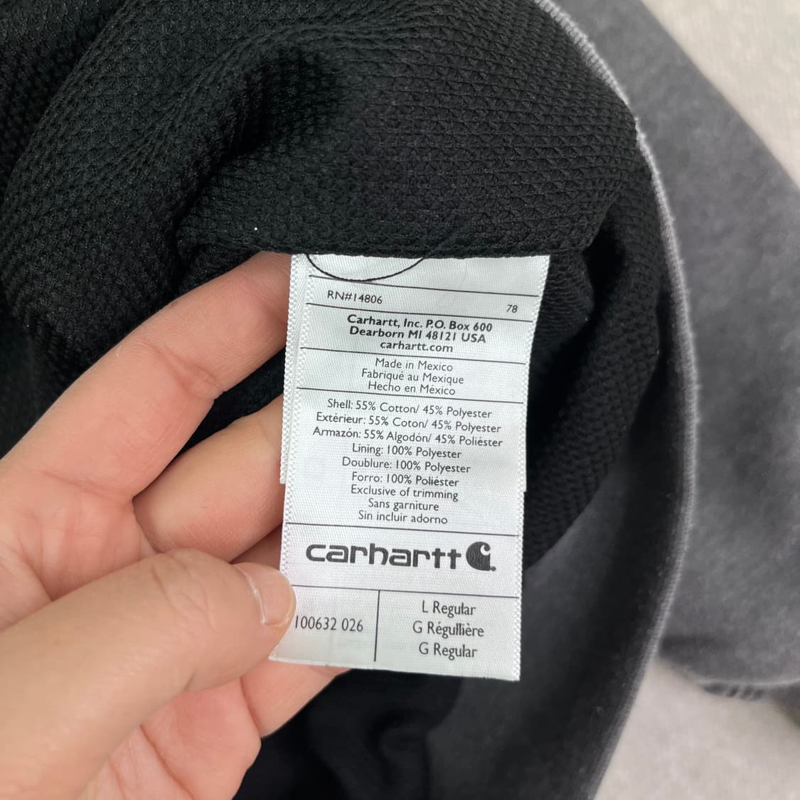 105 칼하트 써멀 챠콜 후드집업 상품이미지5