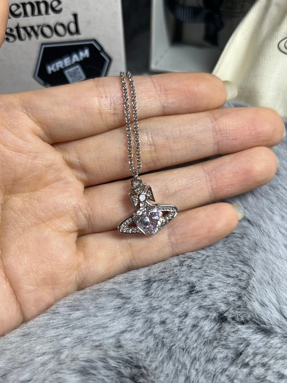 정품) 비비안웨스트우드 목걸이 아리엘라 핑크 플래티넘 로즈 상품이미지2