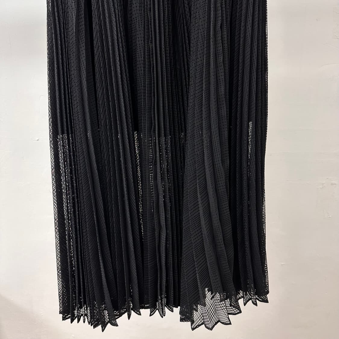 럭키슈에뜨 레이스 밴딩 롱스커트 치마 네이비/블랙 36 J36 상품이미지3