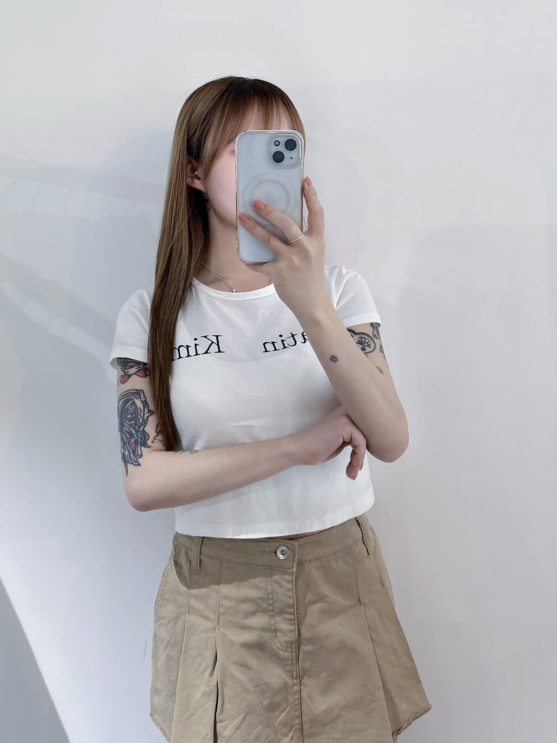 마땡킴 빅로고 크롭 반팔 상품이미지2