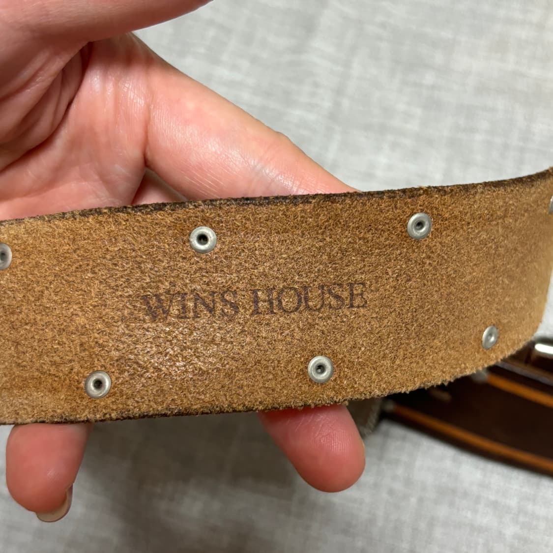 실버 포인트 리얼 레더 웨스턴 벨트 WINS HOUSE 상품이미지6