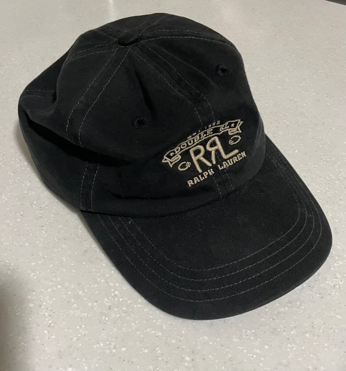 더블알엘 랜치로고 트윌 볼캡(블랙) 상품이미지1