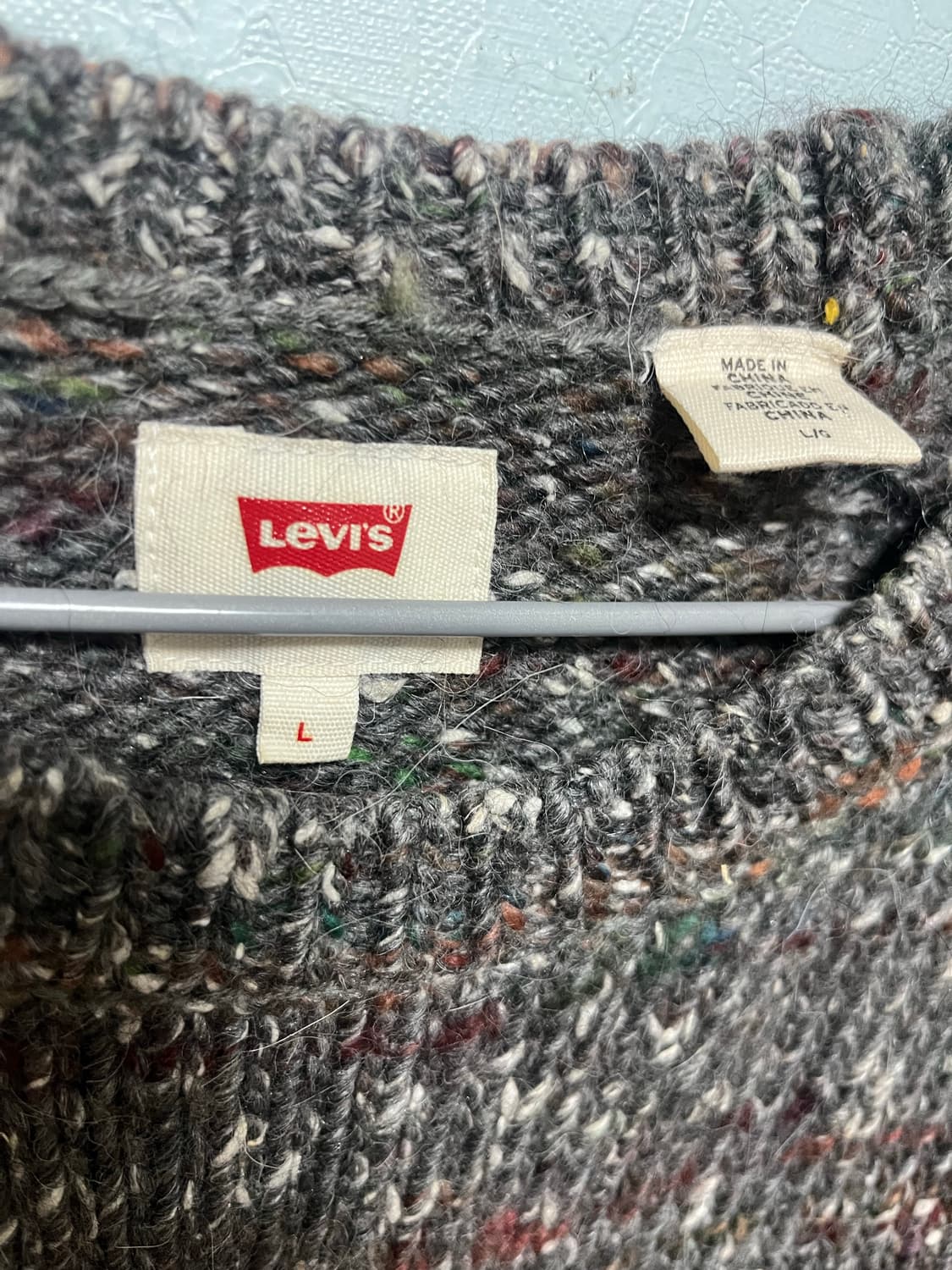 리바이스 그레이 헤링본 니트 스웨터 상품이미지4