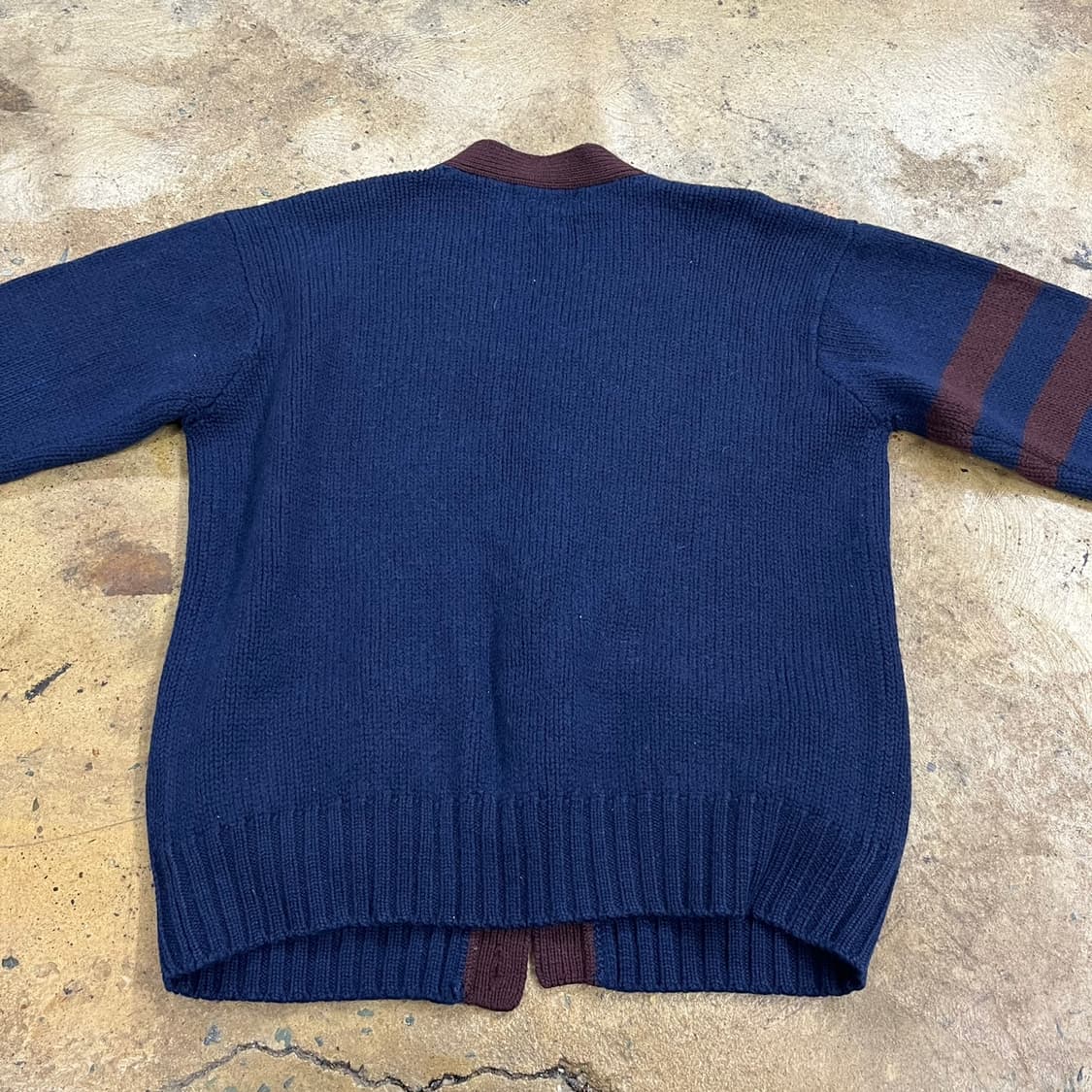 폴로 랄프로렌 네이비 브라운 브이넥 니트 가디건 95 상품이미지4