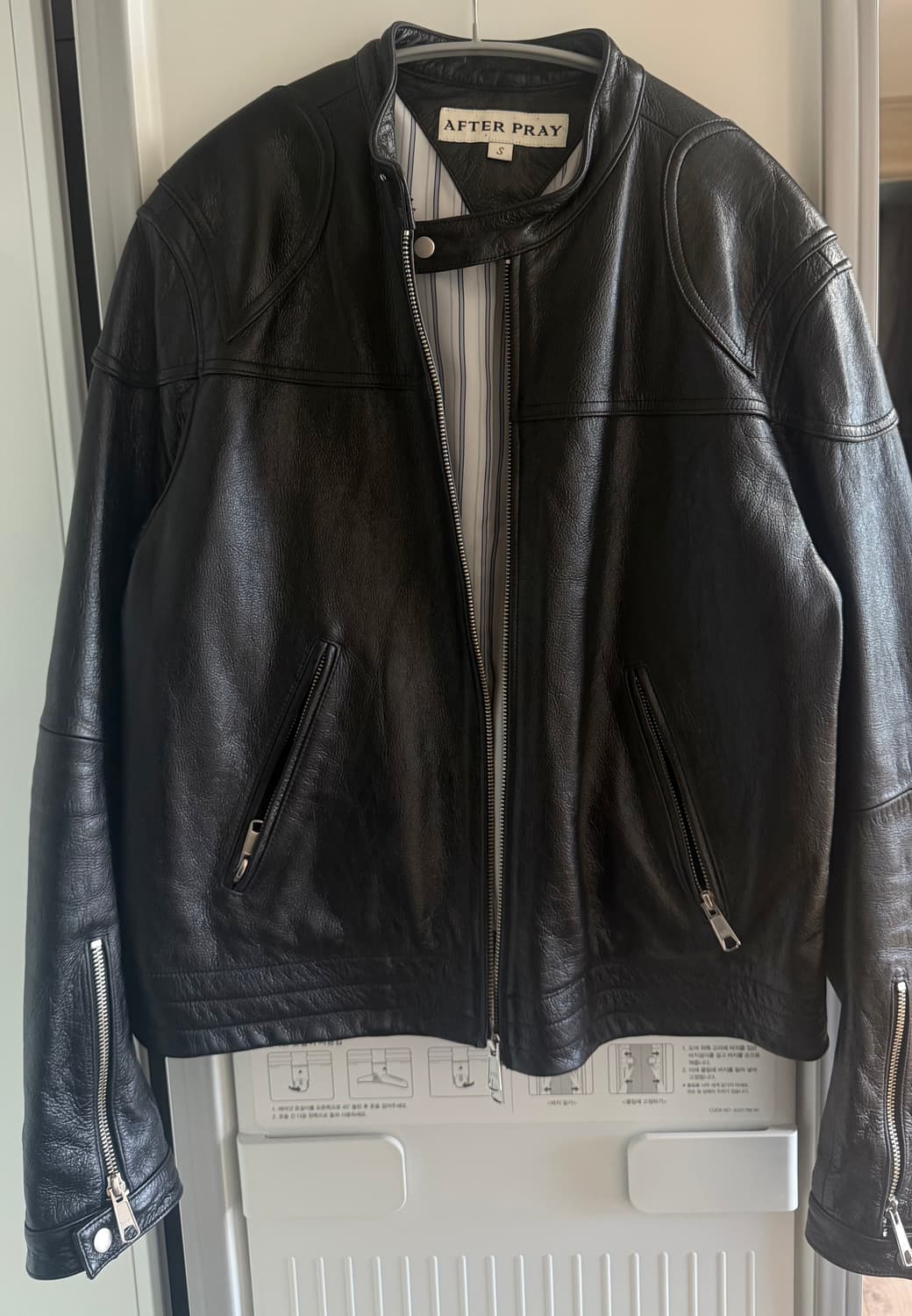 애프터프레이 메버릭스 모터사이클 레더 재킷 블랙 s 상품이미지2