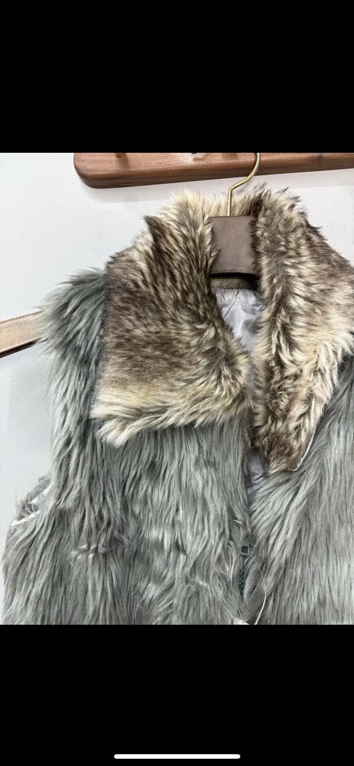 빈티지 그레이 브라운 모피 털 니트 베스트 H1716 상품이미지3