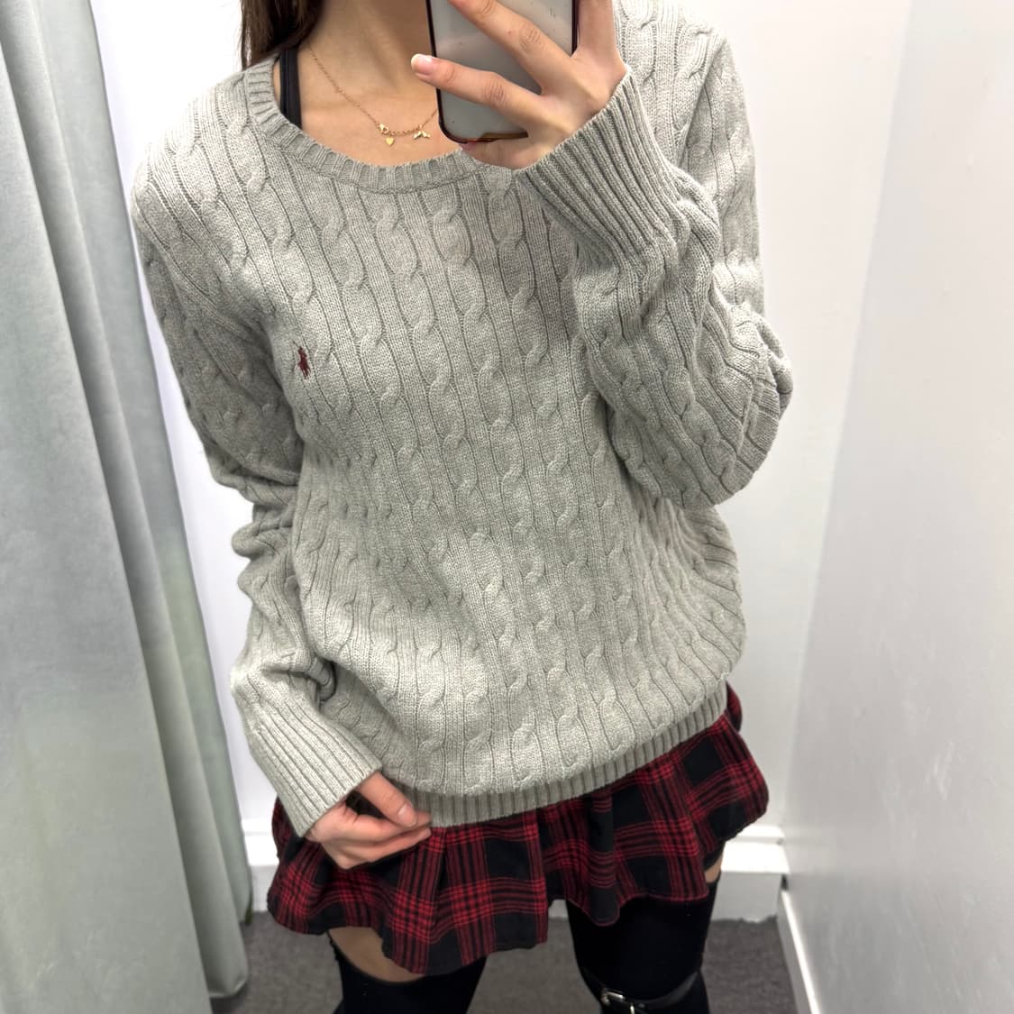 폴로 그레이 꽈베기 니트 상품이미지2