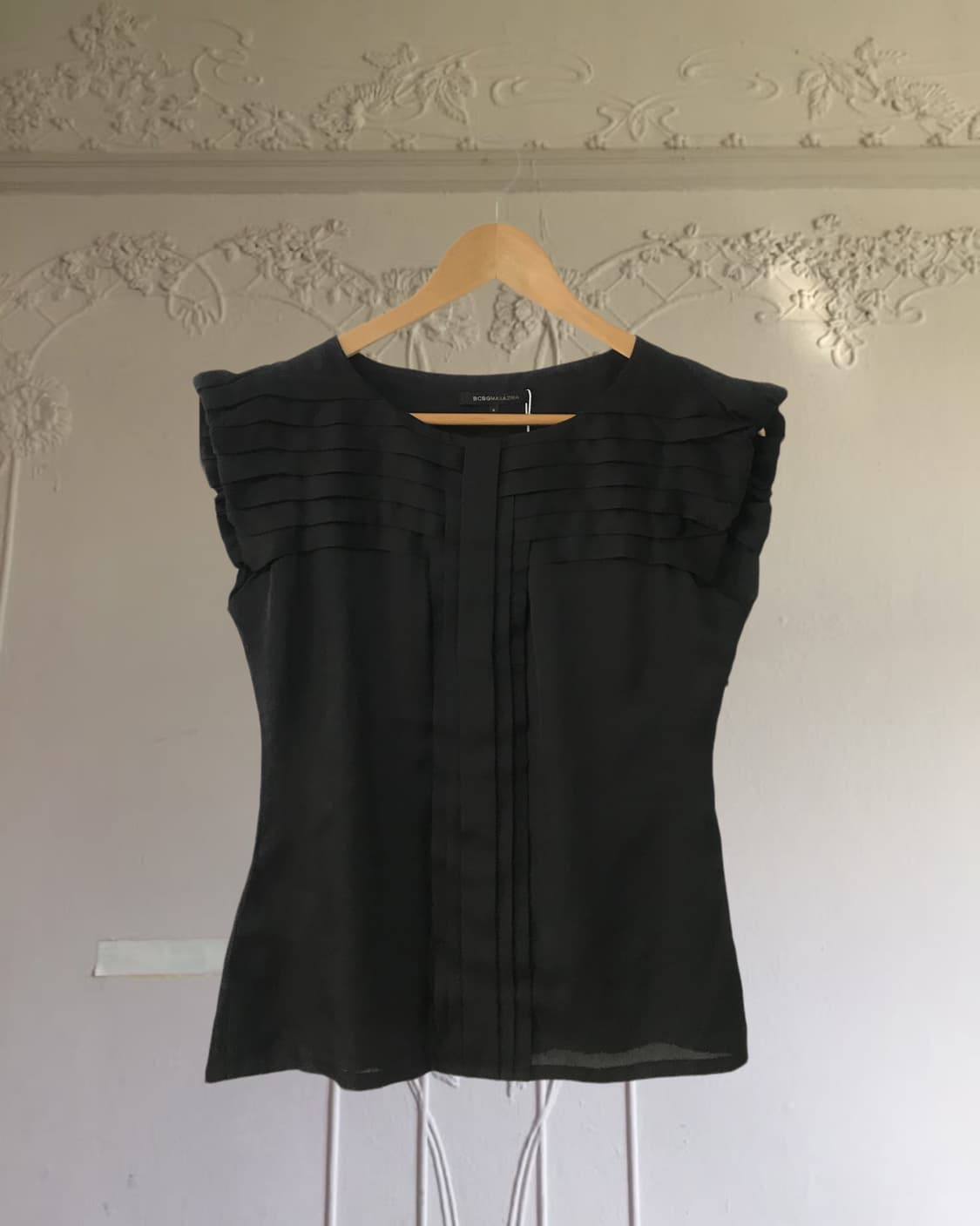 vintage black frill blouse 상품이미지7