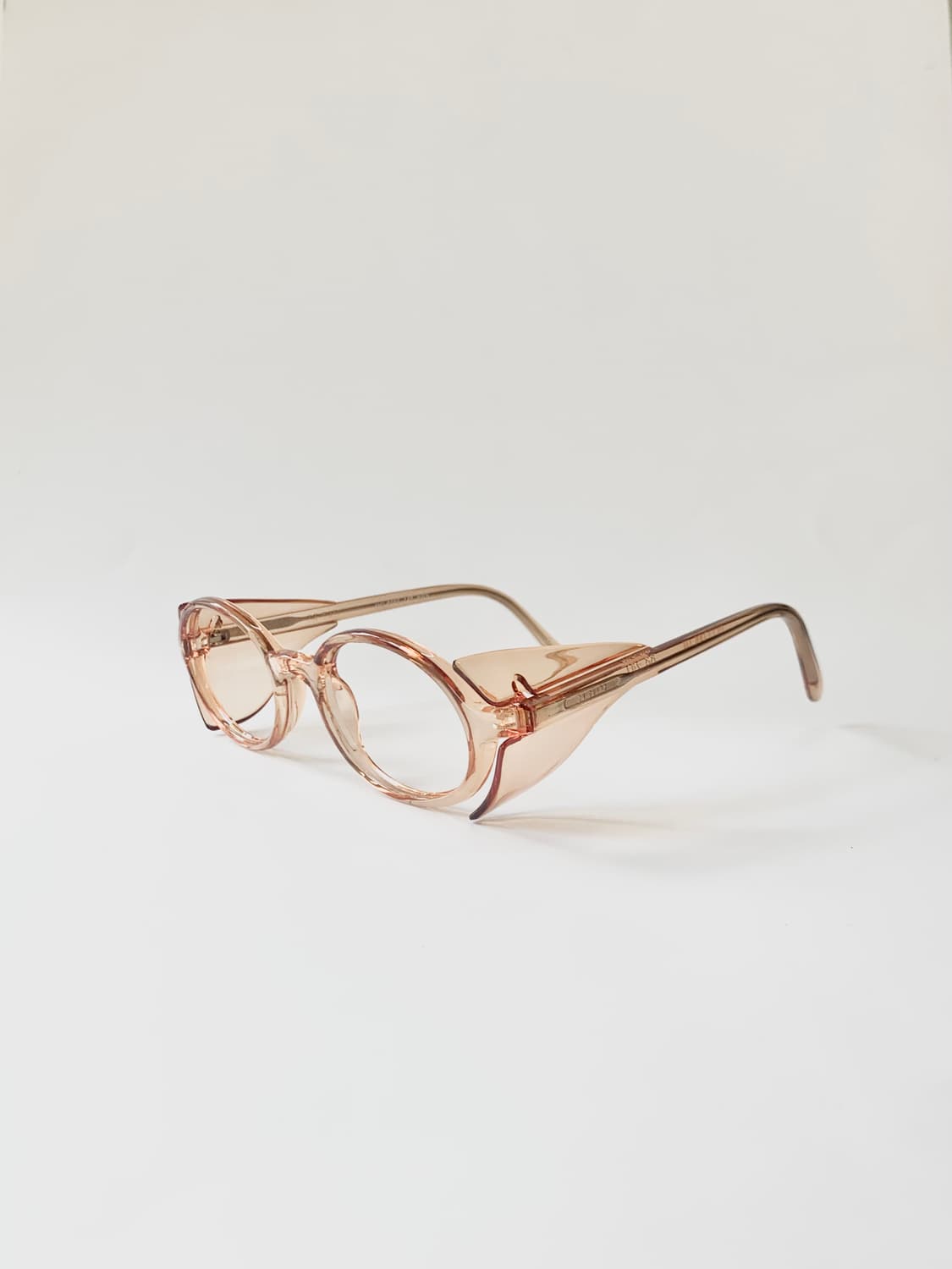 [픽키-621] 로즈 샴페인 투명 사이드윙 오벌 뿔테 보호안경 상품이미지1