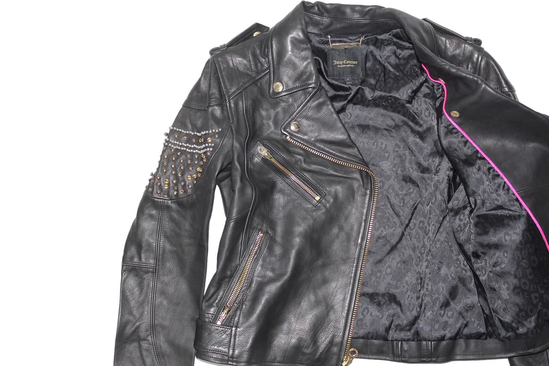 Juicy Couture 쥬시꾸뛰르 스터드 램스킨 레더 바이커자켓 상품이미지6
