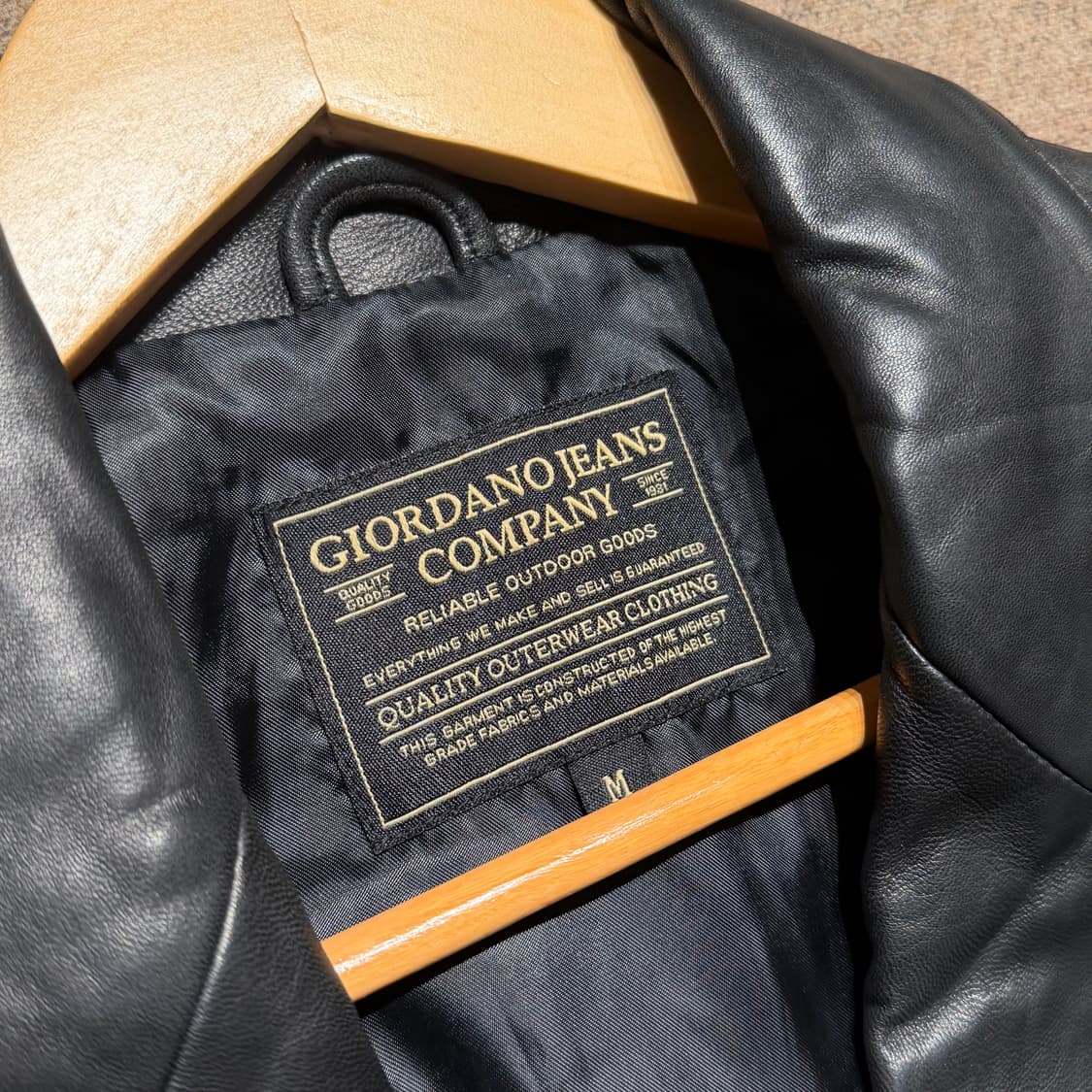 지오다노 00s 램스킨 레더 카 코트 M 양가죽 자켓 상품이미지2
