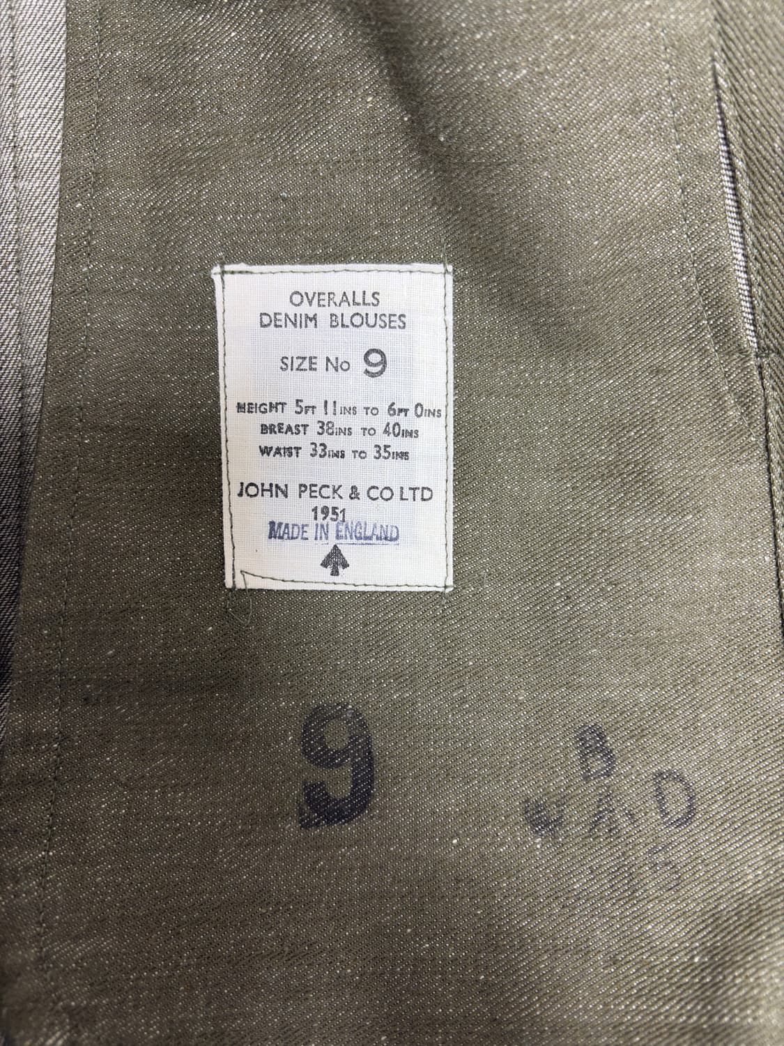 1951년 영국군 배틀 드레스 데님 자켓(105상당) 상품이미지10