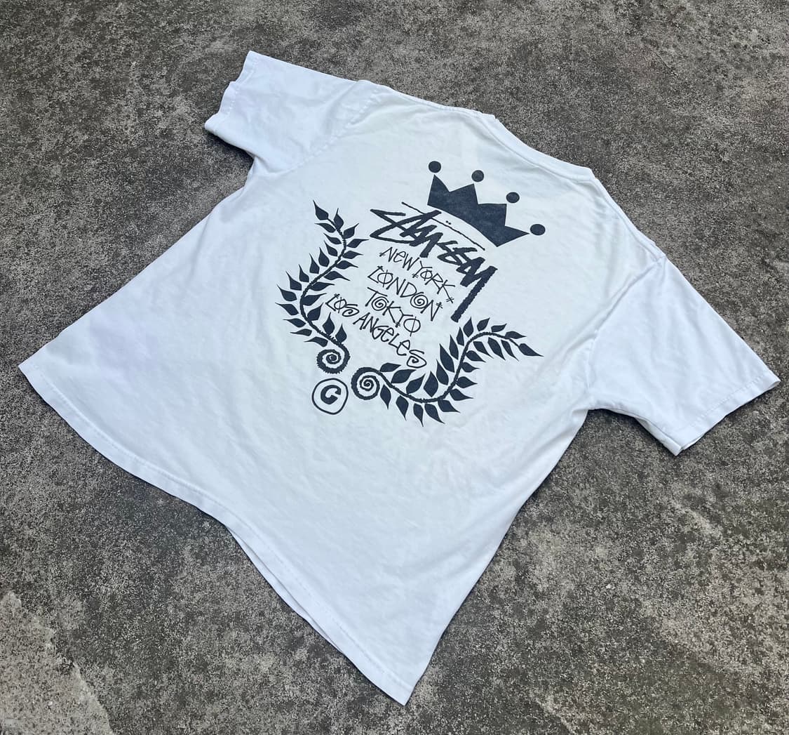 STUSSY TEE / 스투시 뉴욕 런던 도쿄 LA 반팔 티셔츠 화이트 상품이미지1