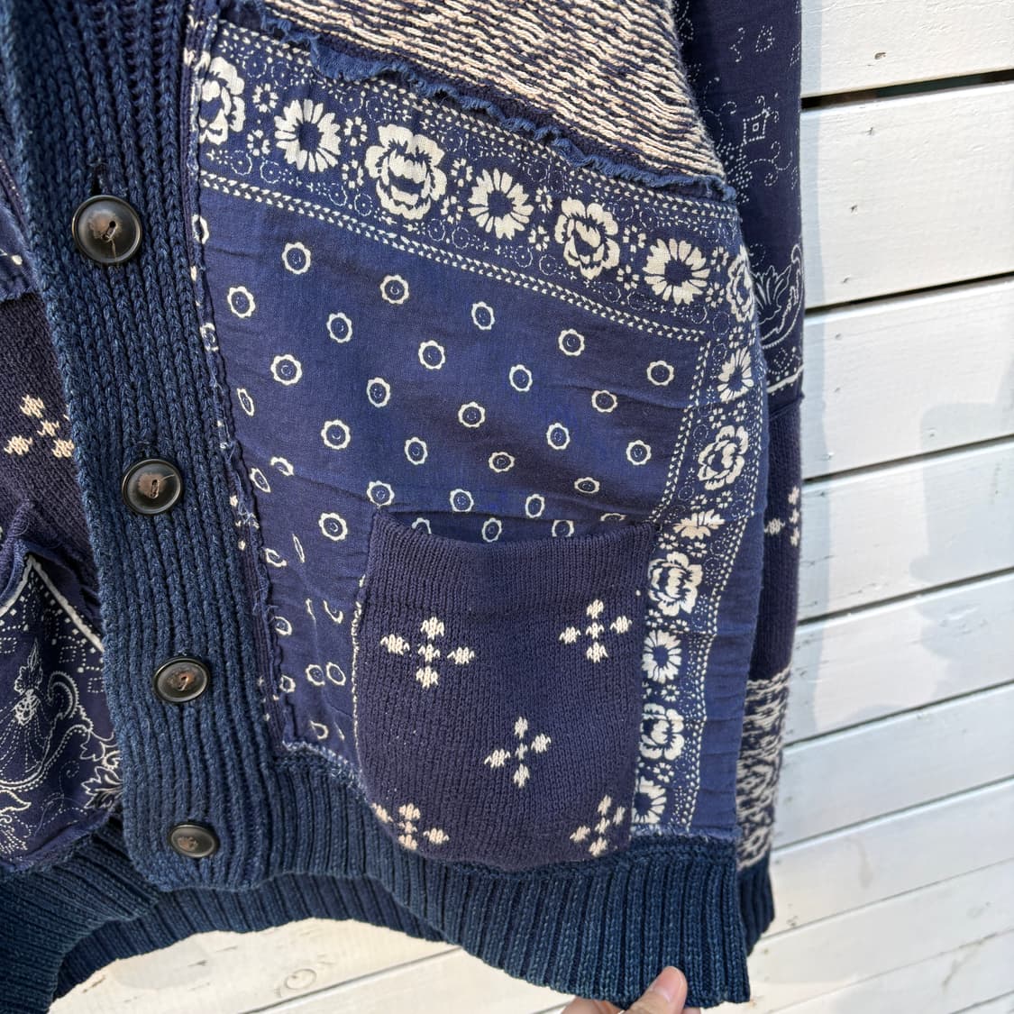 Polo 폴로 데님앤서플라이 페이즐리 패치워크 니트 가디건 상품이미지4