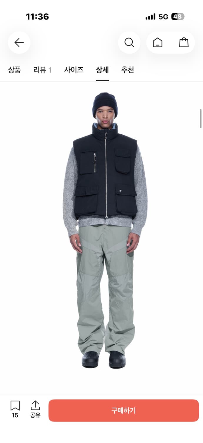 록히드마틴 양면 패딩조끼 2사이즈 (L) 상품이미지4