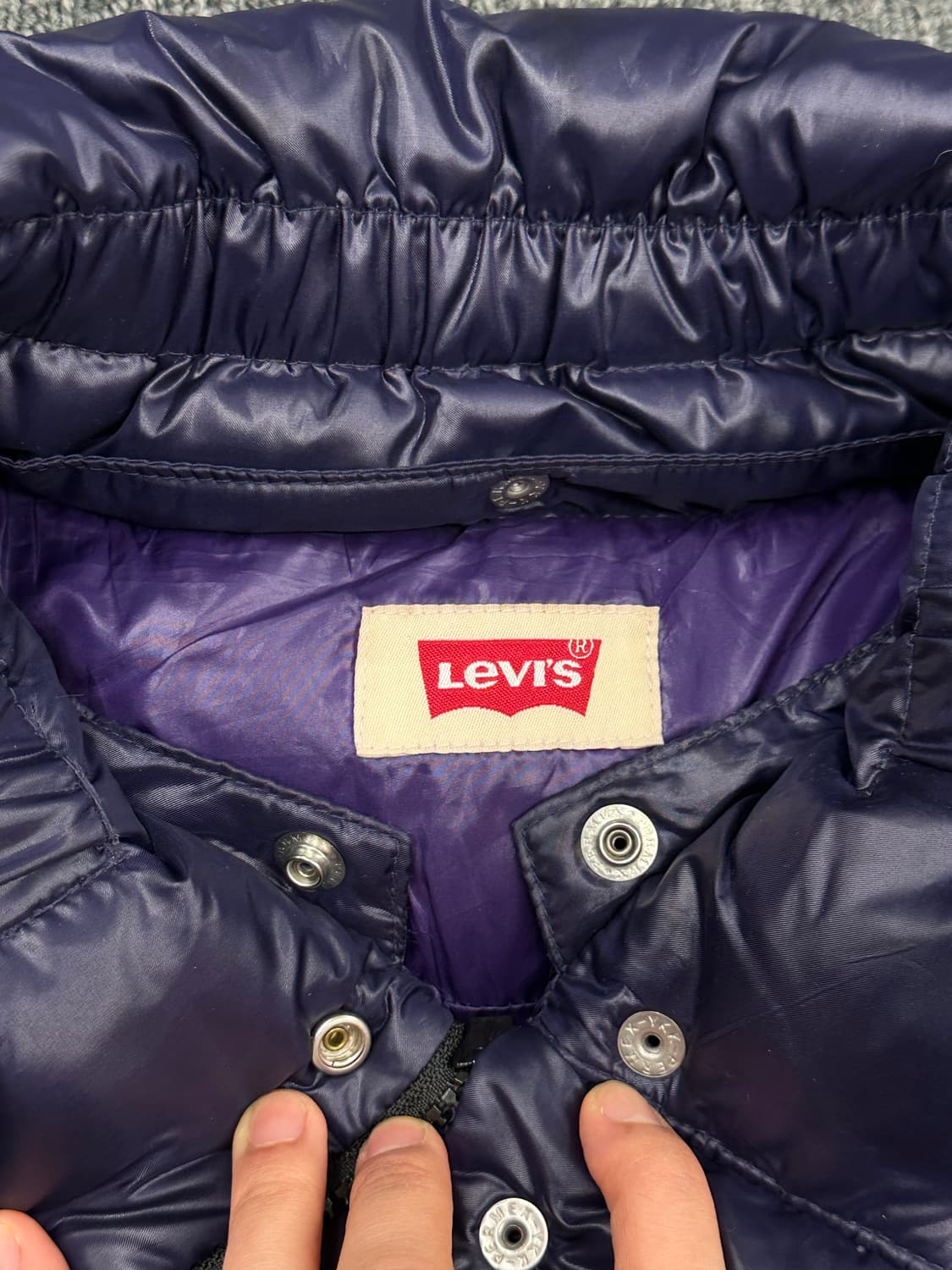 OS)리바이스 여성 빈티지 딥퍼플 구스다운 패딩 상품이미지4