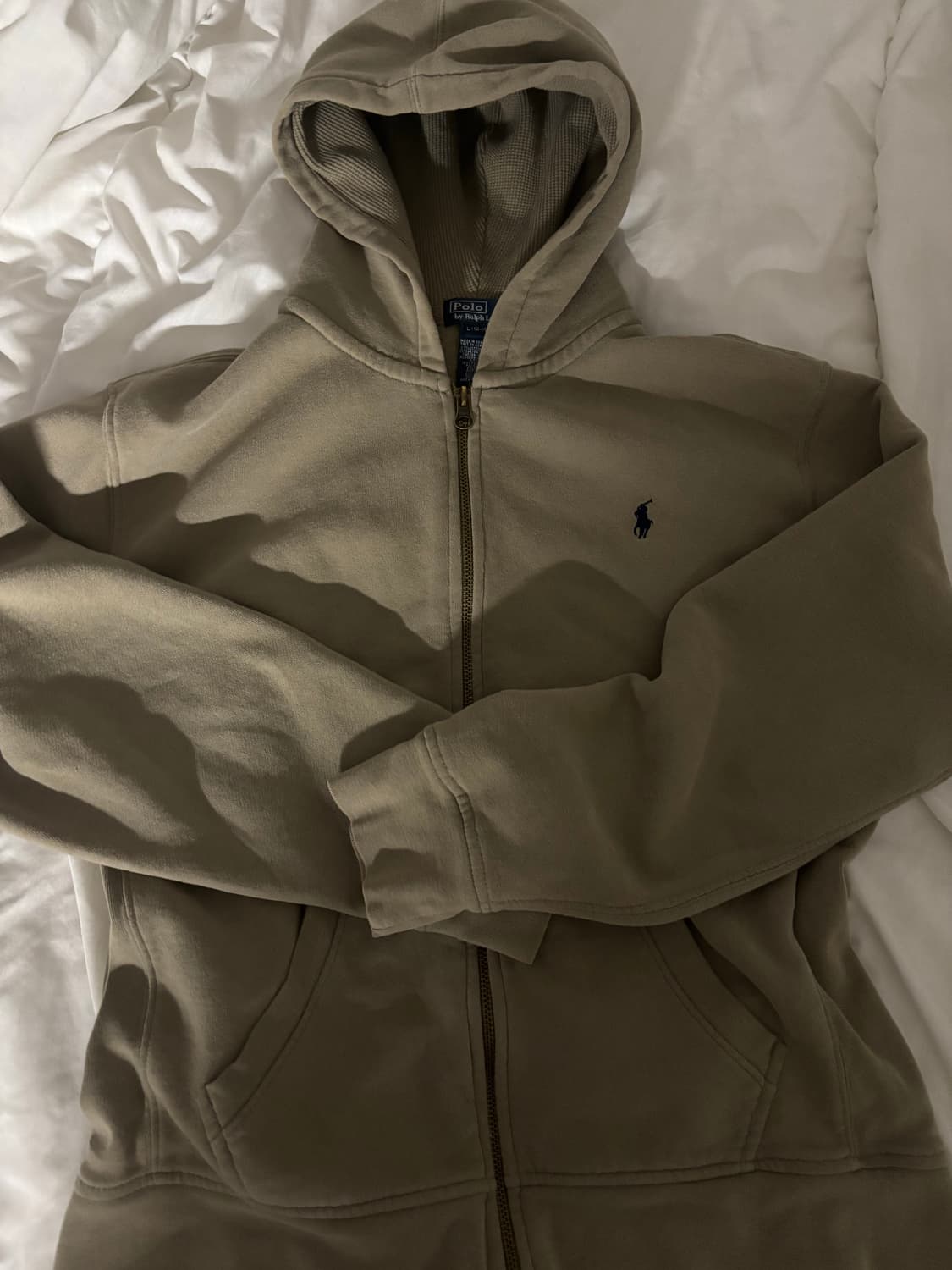 폴로 카키 베이지 후드집업 상품이미지3