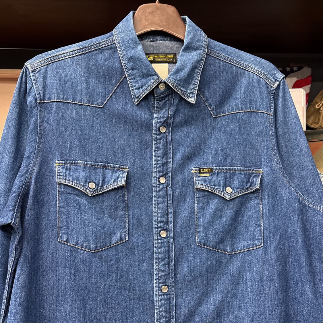 90s 리 웨스턴 요크 펄스냅 워크포켓 데님셔츠 N1204 상품이미지3