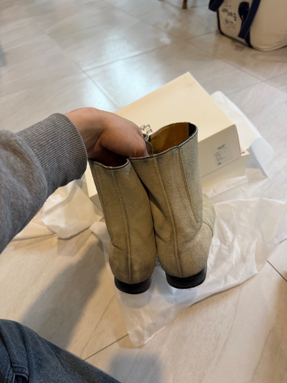 폴리테루 라운드 부츠 베이지 3사이즈 상품이미지3