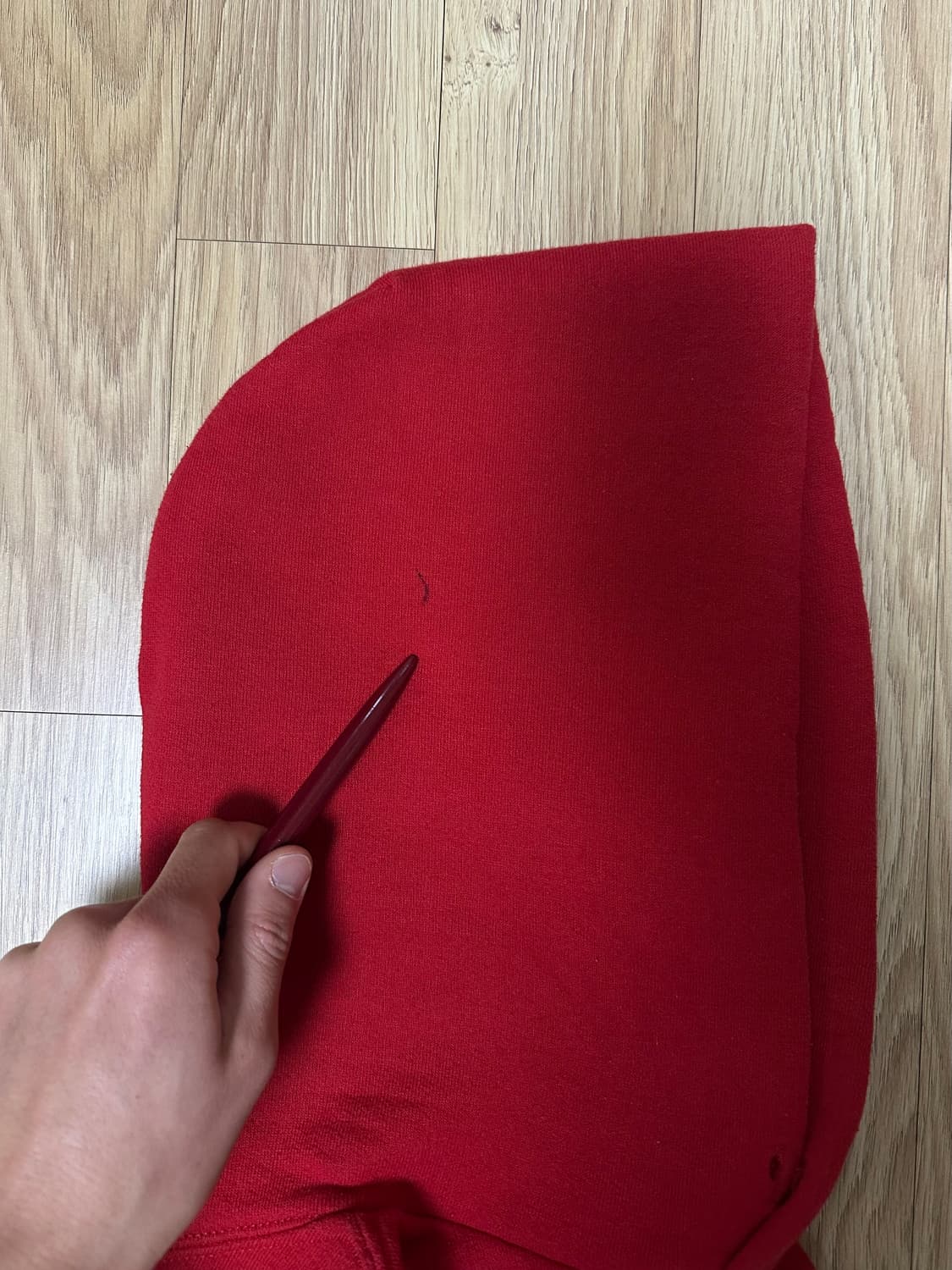 90s 빈티지 러셀 후드 레드 L USA 상품이미지7