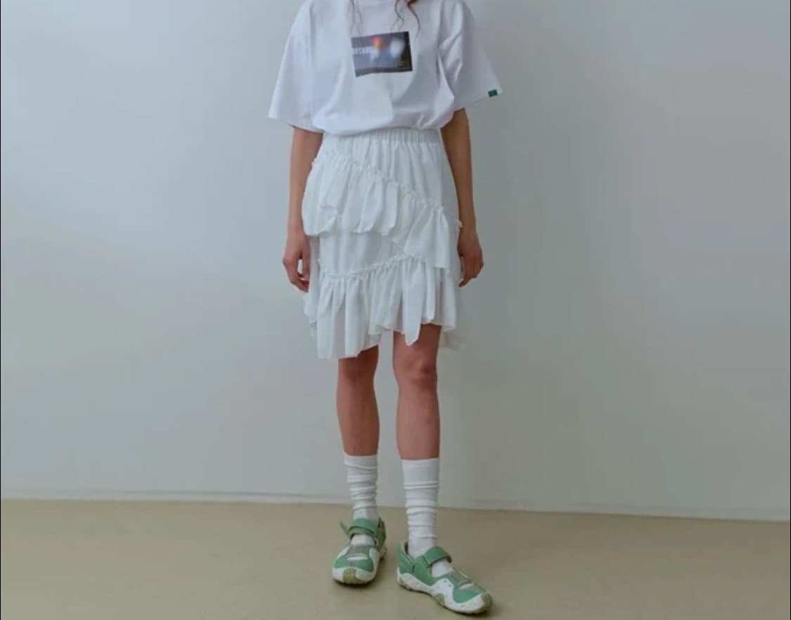 노컨텐츠 프릴 쉬폰 스커트 상품이미지3