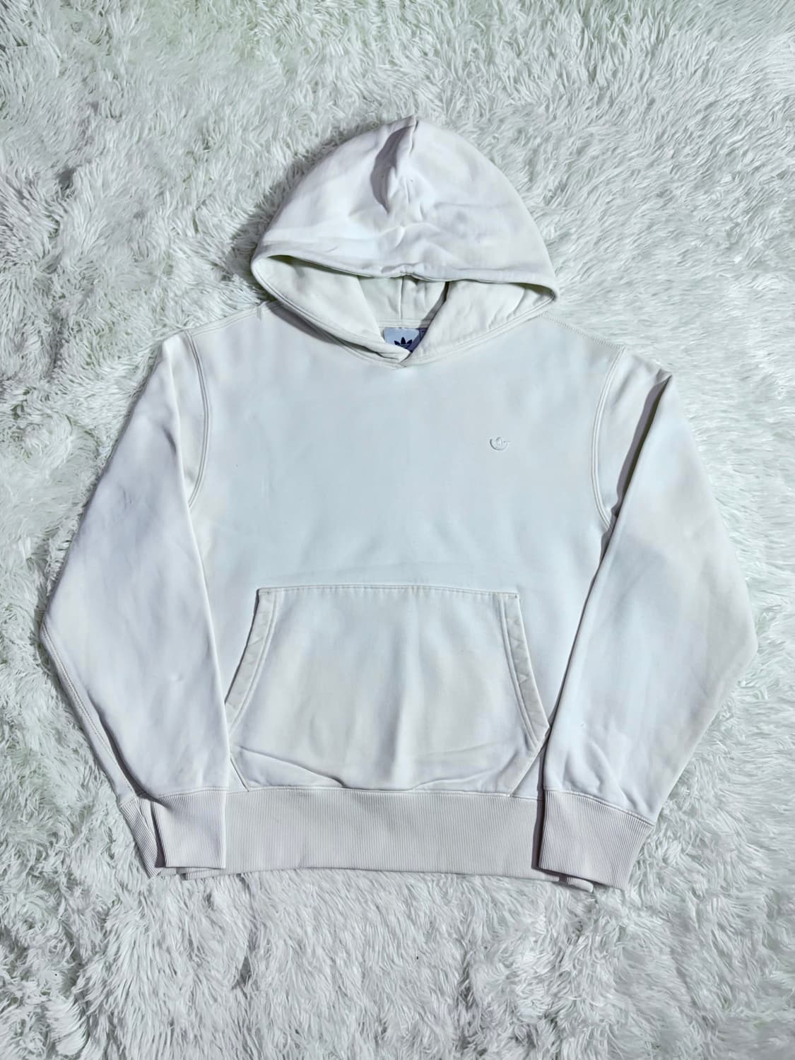 아디다스 화이트 미니로고 오버핏 후드  상품이미지3