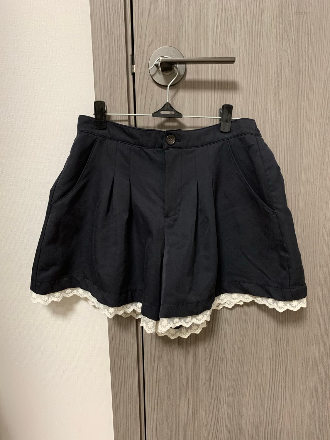 빈티지 모리걸 갸루 블랙 레이스 치마 반바지 쇼츠 상품이미지1