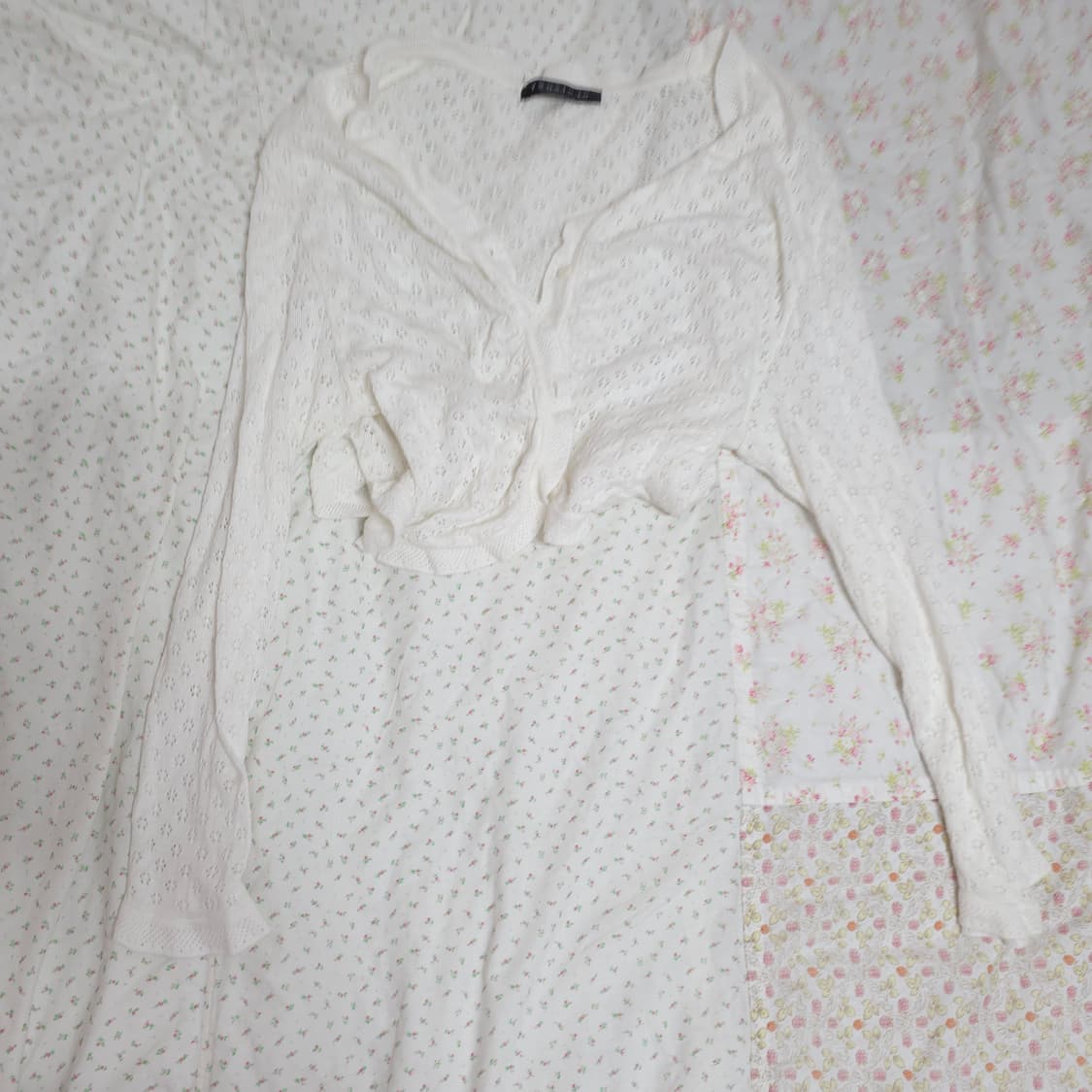 [덤]빈티지 화이트 볼레로 가디건 리즈리사깔 모리 페어리 오리엔탈 상품이미지1