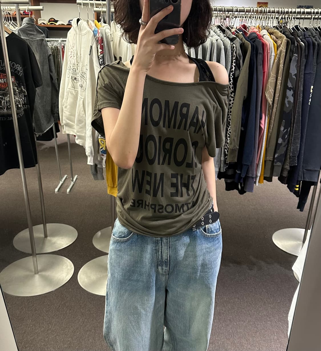 M)Japanese vintage 여성 y2k 레이어드 반팔 상품이미지1
