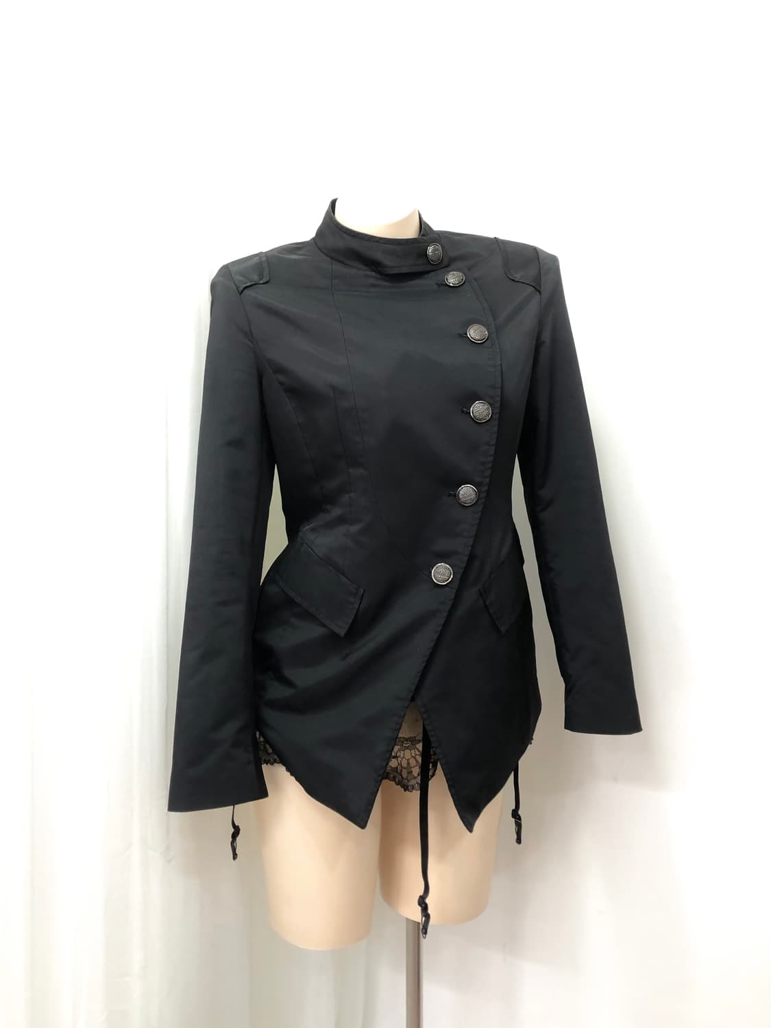 black gold button asymmetric jacket  상품이미지1