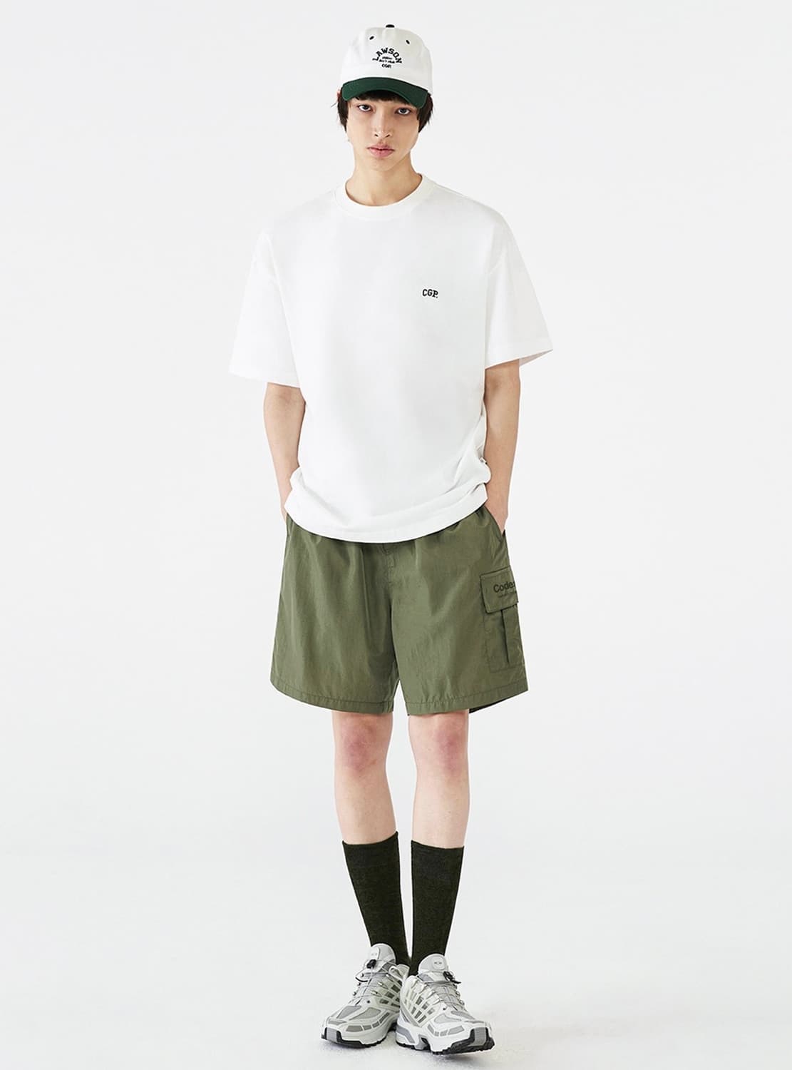 [L] 코드그라피 나일론 메탈 카고 쇼츠 카키 상품이미지6