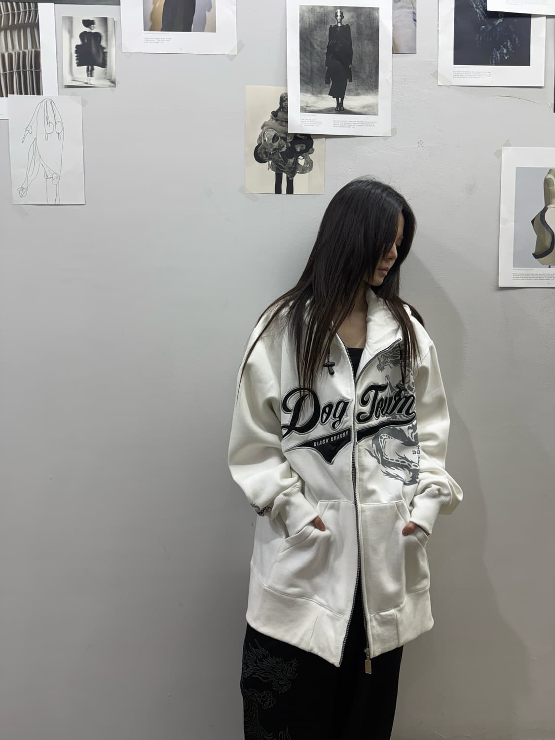 도그타운 블랙드래곤 오버핏 후드집업 상품이미지6