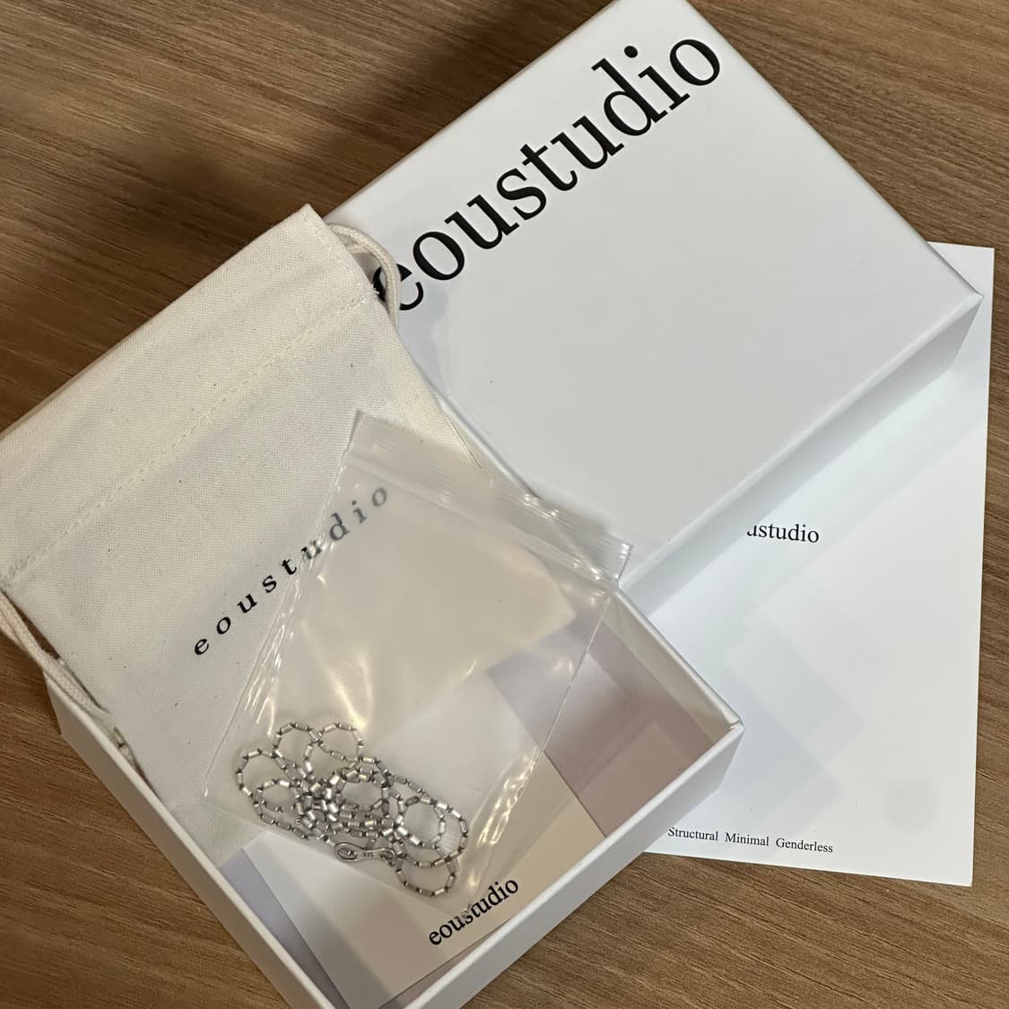 eou studio join necklace 은 목걸이 무광 51cm 상품이미지2