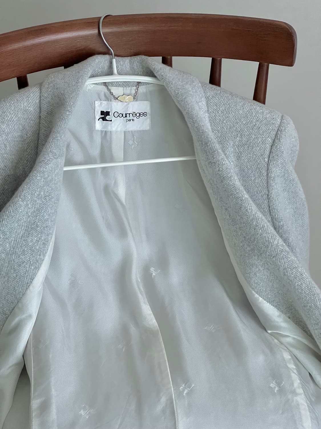 큐레쥬 울 헤링본 셋업 자켓 스커트 꾸레쥬 상품이미지4