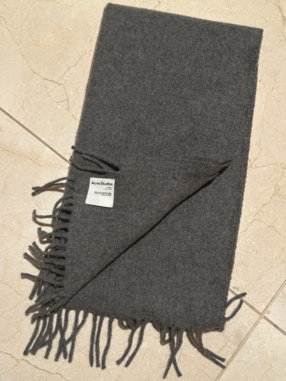 아크네 스튜디오 네로우 울 스카프 머플러 그레이 멜란지 상품이미지2