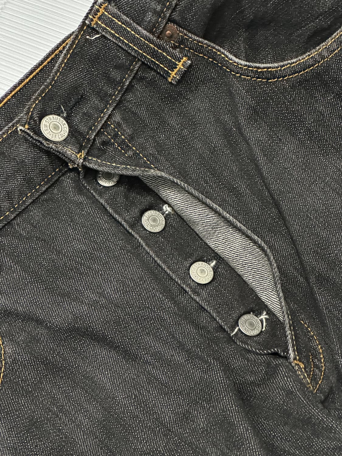 리바이스 501 데님 팬츠 바지 흑청 38X32  상품이미지7