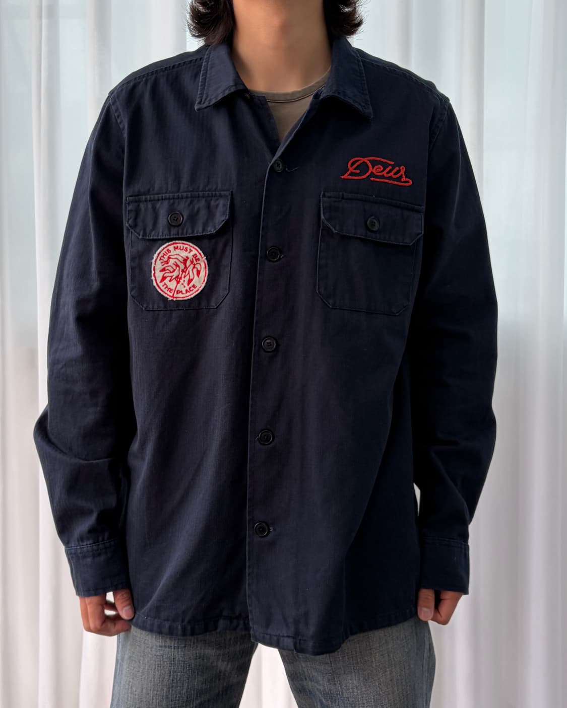 [XL]데우스 엑스 마키나 워크 셔츠 자켓 navy 상품이미지1