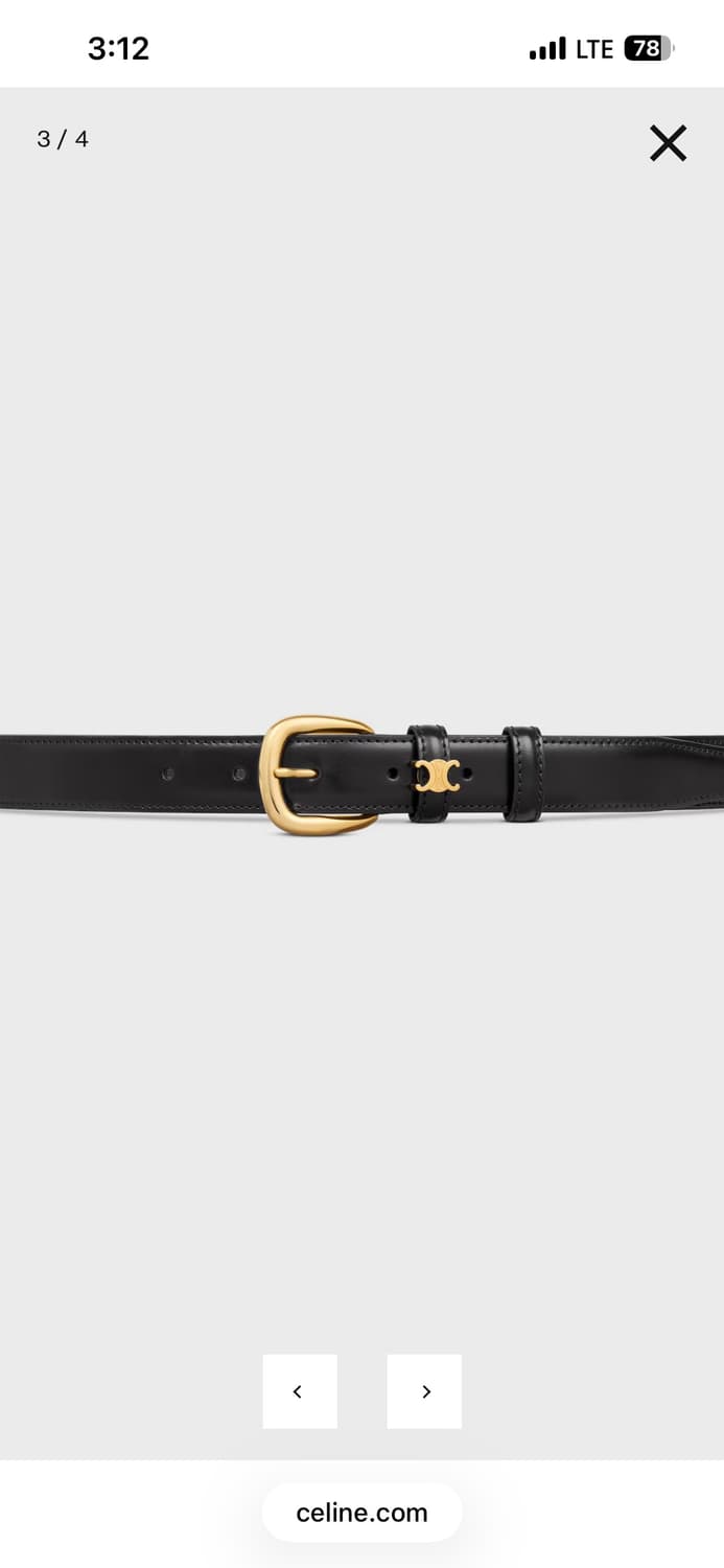 (w)셀린느 트리융프 블랙 가죽 벨트(25mm/90) 상품이미지3