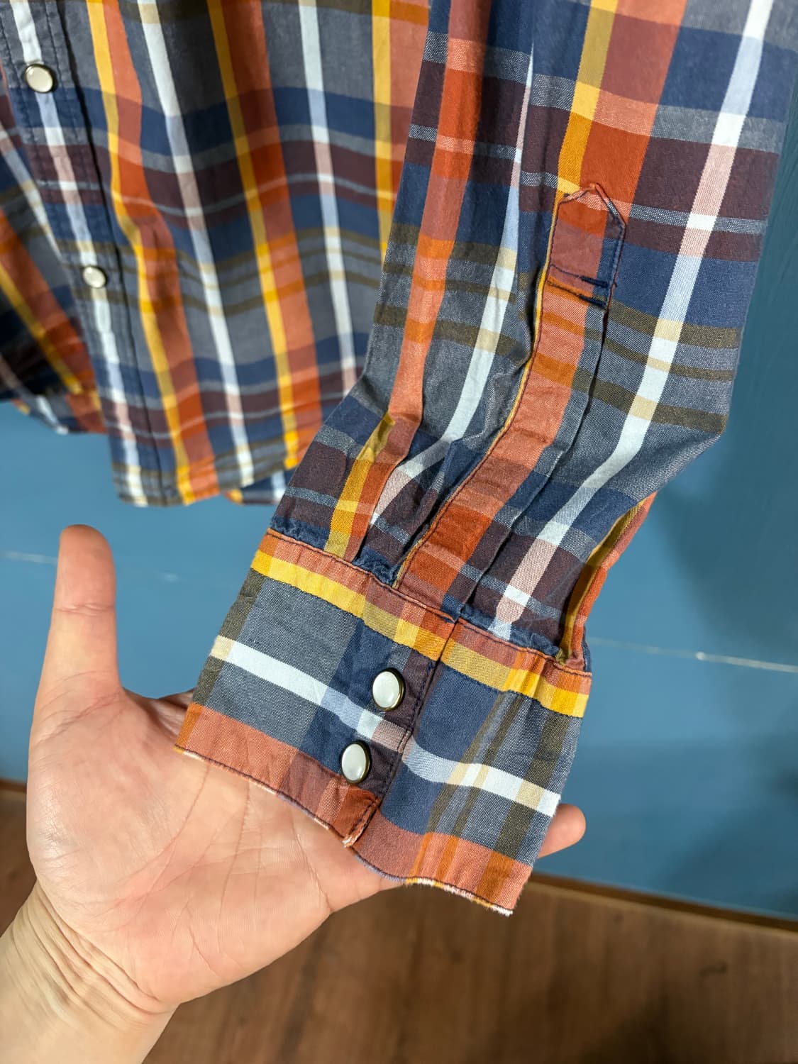 00‘s Levis Madras check western shirt.  상품이미지6