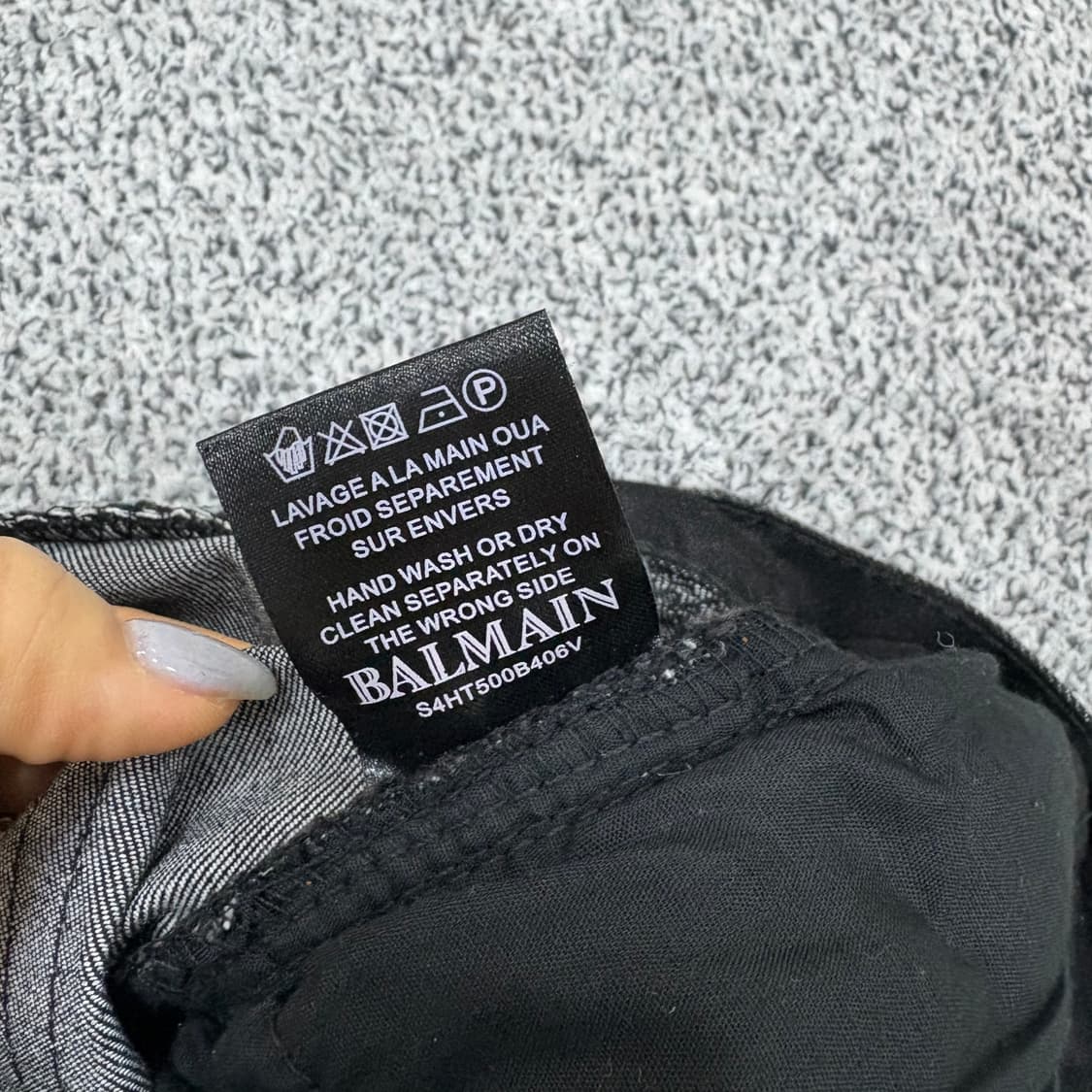 발망 바이커 블랙 진 팬츠 흑청 바지 0312J 상품이미지6