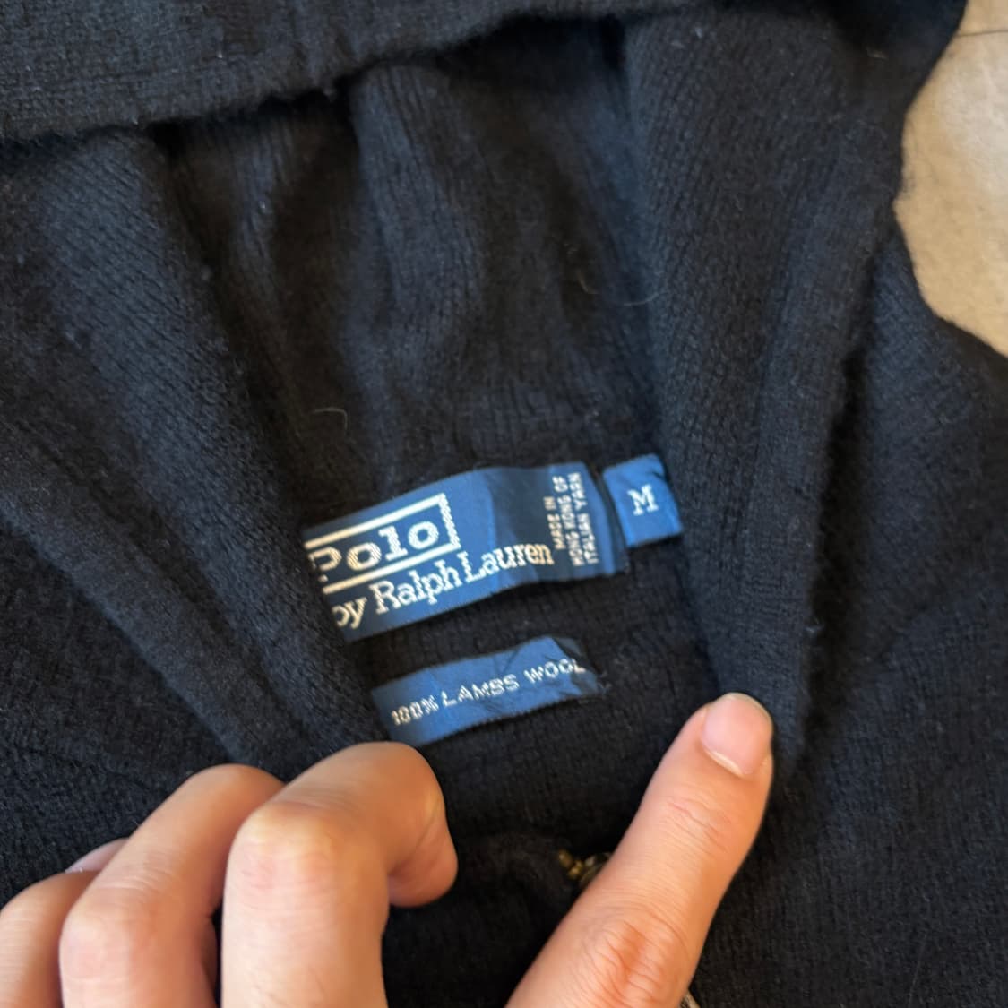 폴로 정품 램스울 블랙 후디 후드 집업 상품이미지5