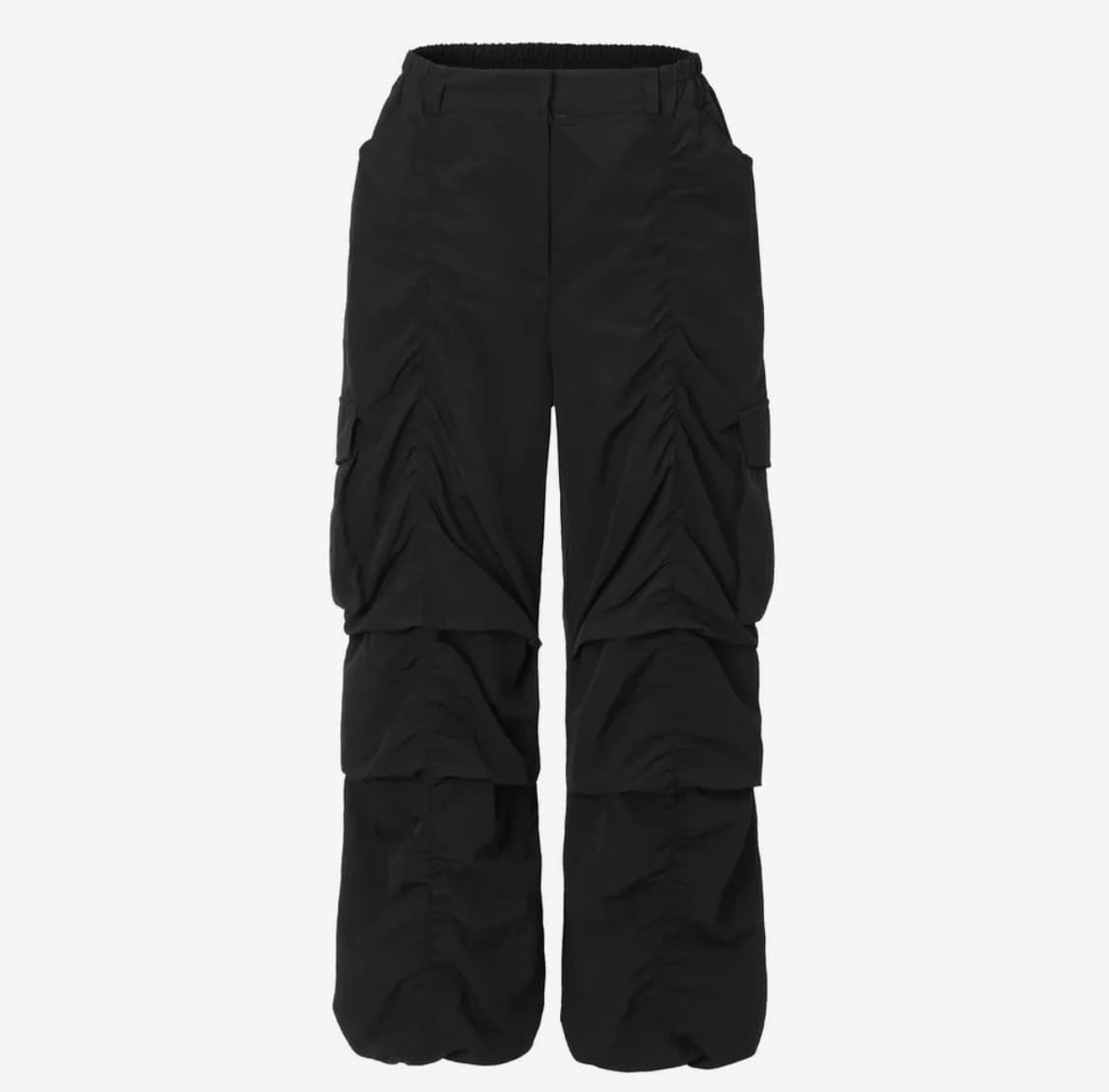 카키포인트 셔링 파라슈트 카고 와이드 팬츠 블랙 (원가 17만4천원) 상품이미지2