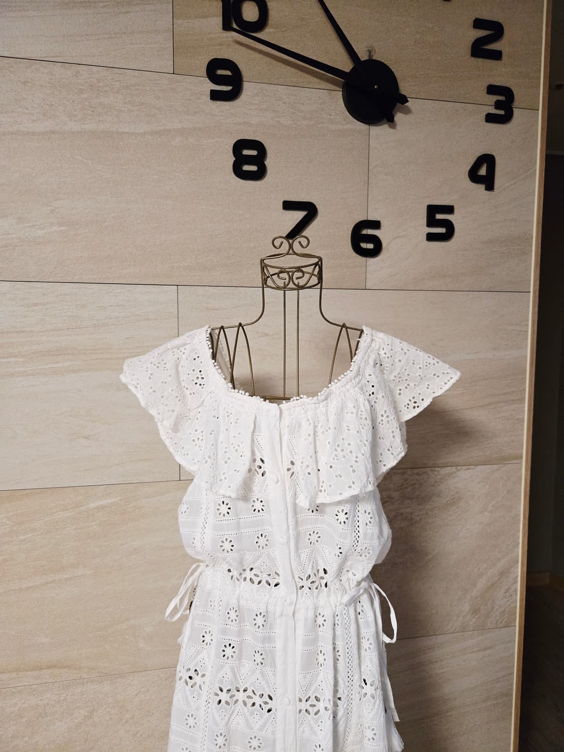 [66] 지컷 펀칭 레이스 롱 원피스 상품이미지3