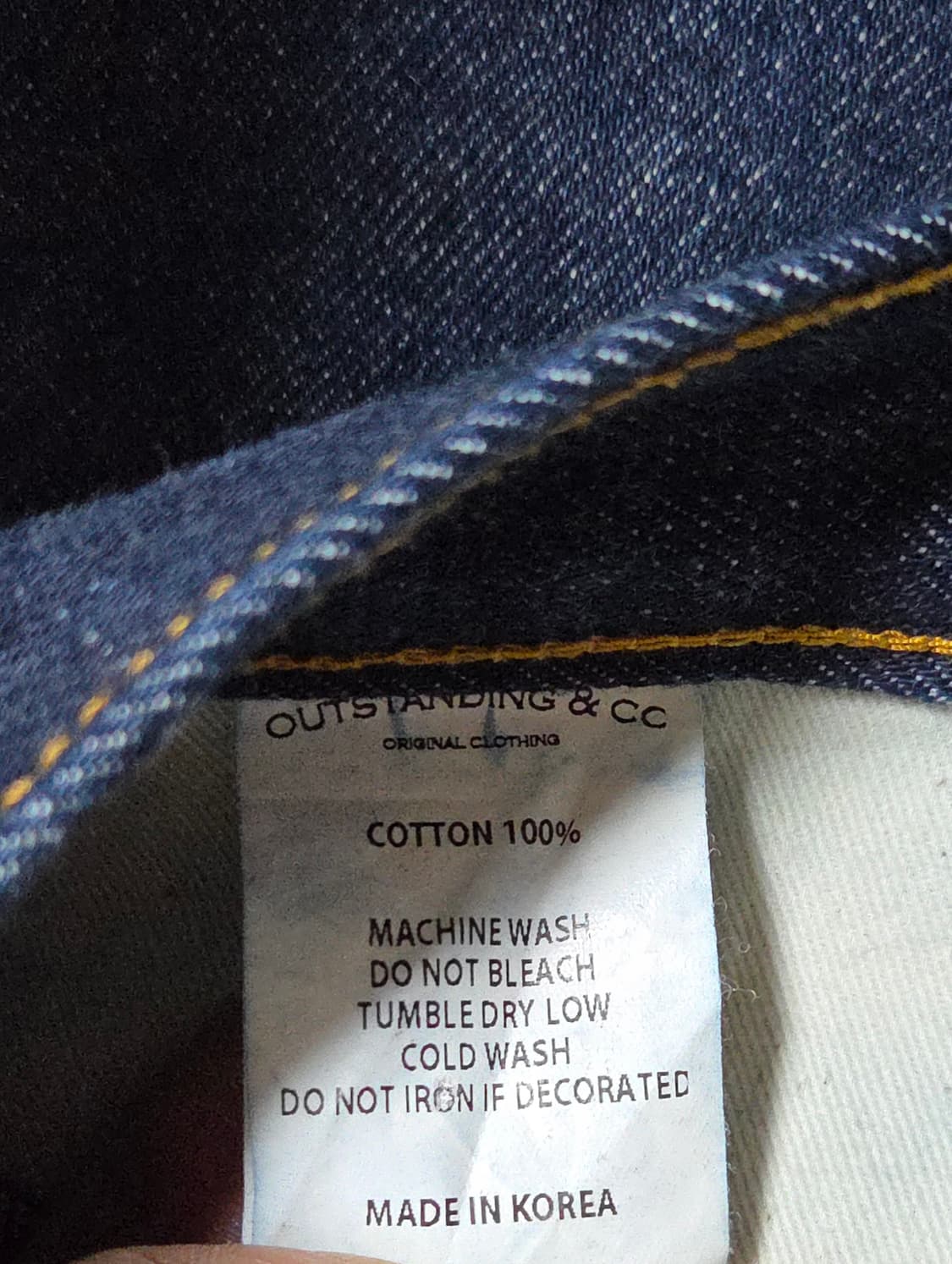 (착샷) 아웃스탠딩 셀비지 데님 청바지 와이드핏 상품이미지4