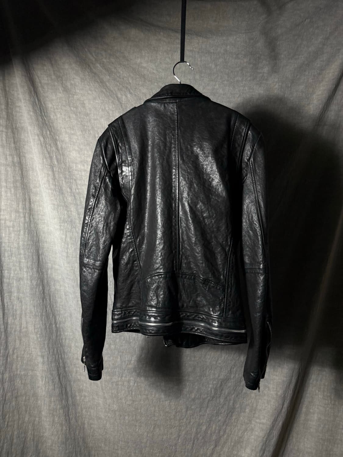 Multi Zip Asymmetric Lambskin Jacket  상품이미지5