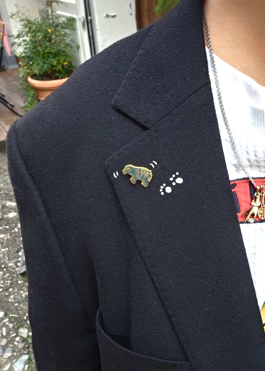 터키쉬블루 에스닉 베어 부토니에핀 상품이미지1