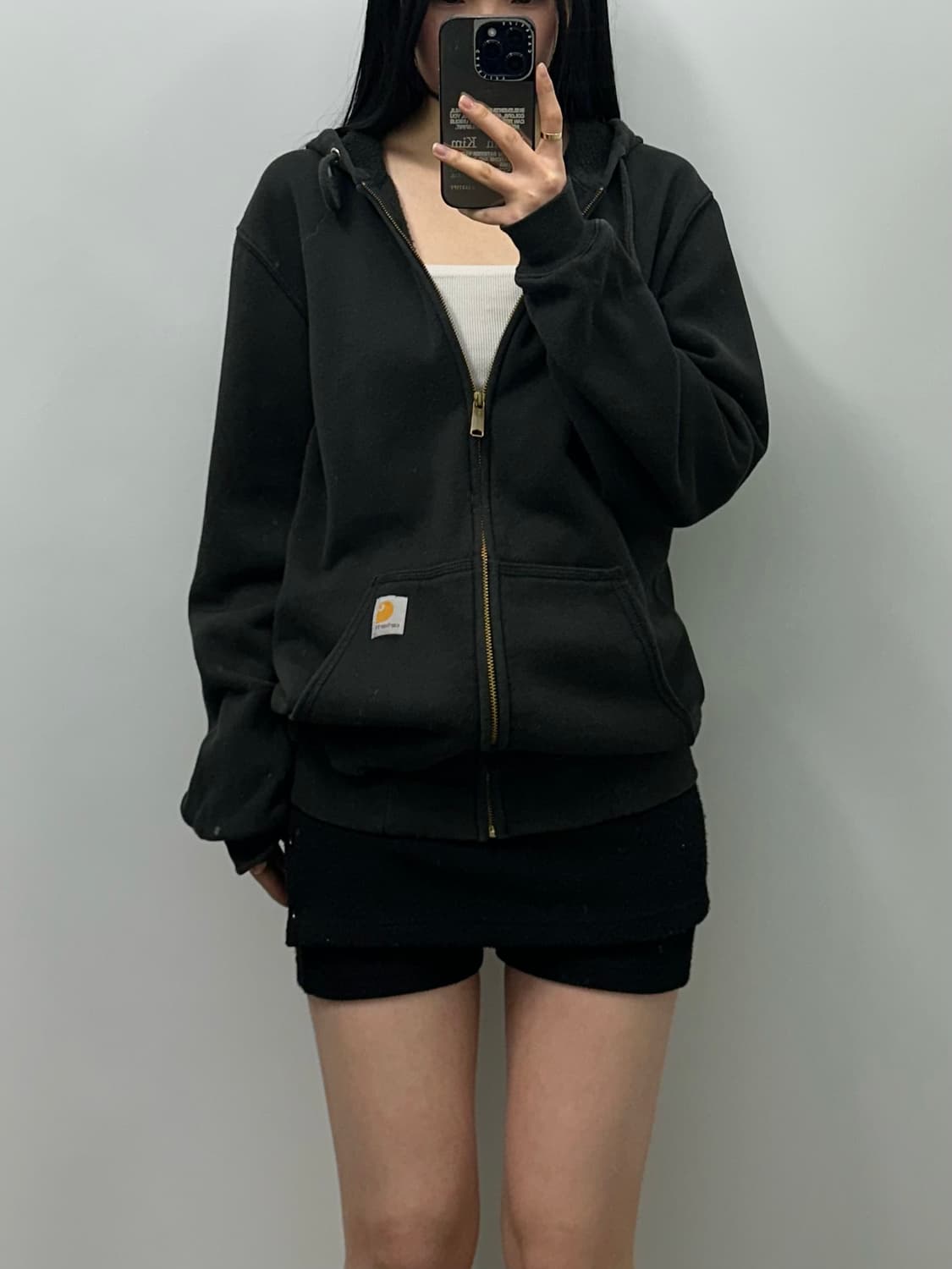 칼하트 로고 블랙 후드집업 상품이미지1